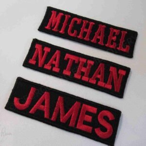 CUSTOM Embroidered Name Patch - Rectangle 10cm