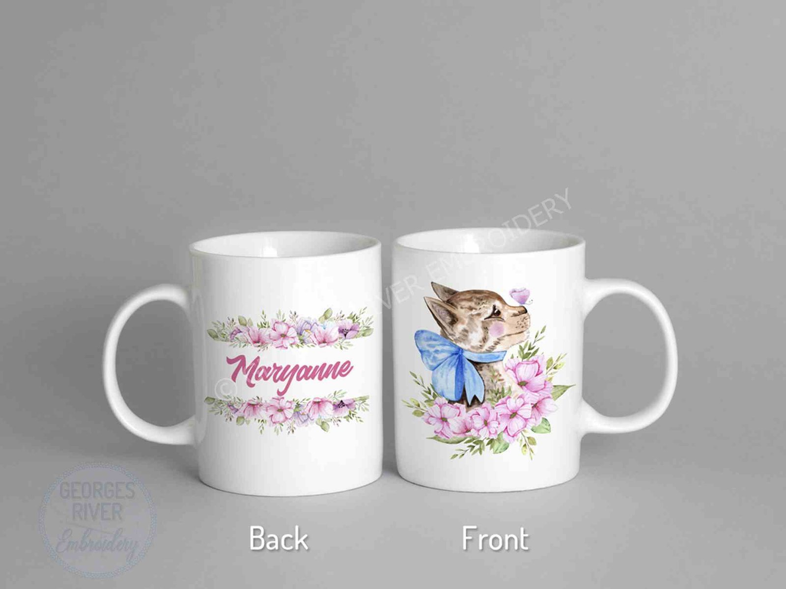 Personalised Woodland Animal mug gift - Kitty, Fox and Rabbit Designs - Image 2