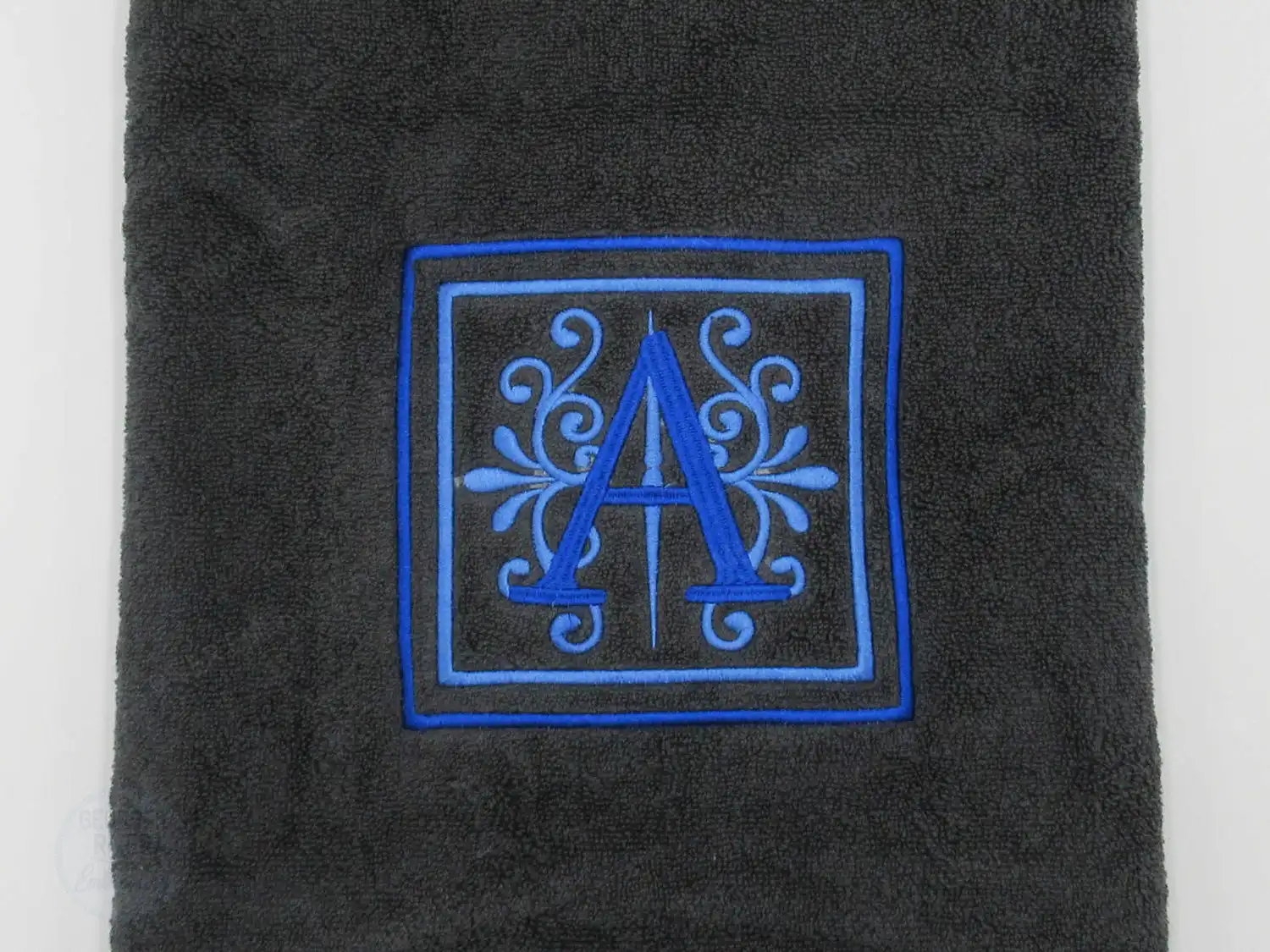 Personalised Monogrammed Bath Towel - Single or Set- Initials and Swirls - Image 3