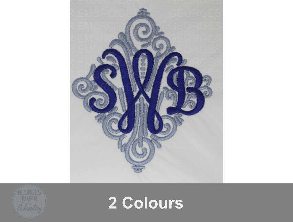 Personalised Monogrammed Bath Towel - 3 Initials & Swirls - Image 3