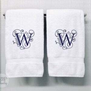 Personalised Monogrammed Bath Towel - Single or Set - Modern Design