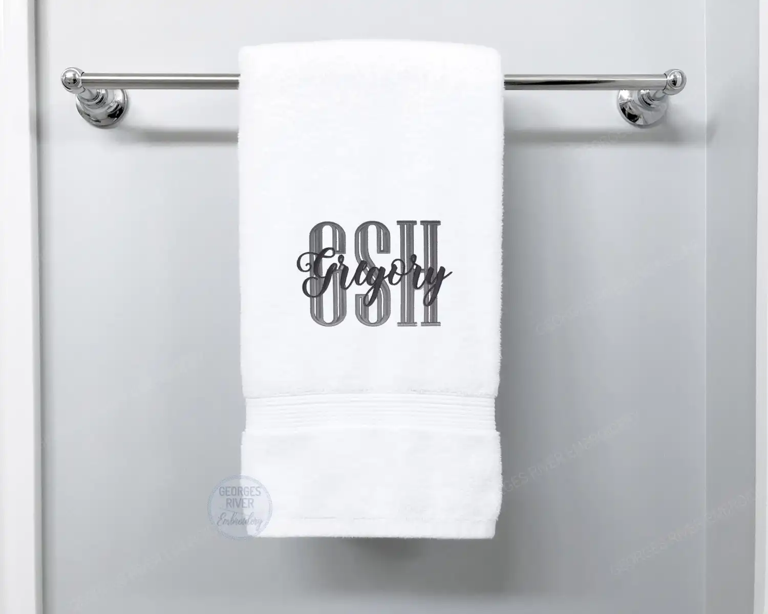 Personalised Monogrammed Bath Towel - Single or Set- Initials and Name - Image 2