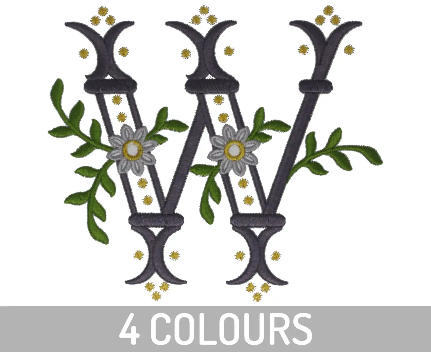 Personalised Monogrammed Bath Towel - Single or Set- Flower Gem Design - Image 3