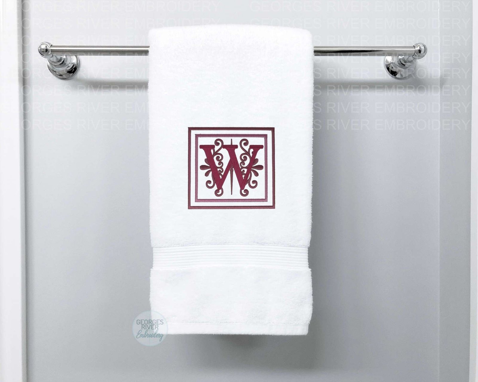 Personalised Monogrammed Bath Towel - Single or Set- Initials and Swirls