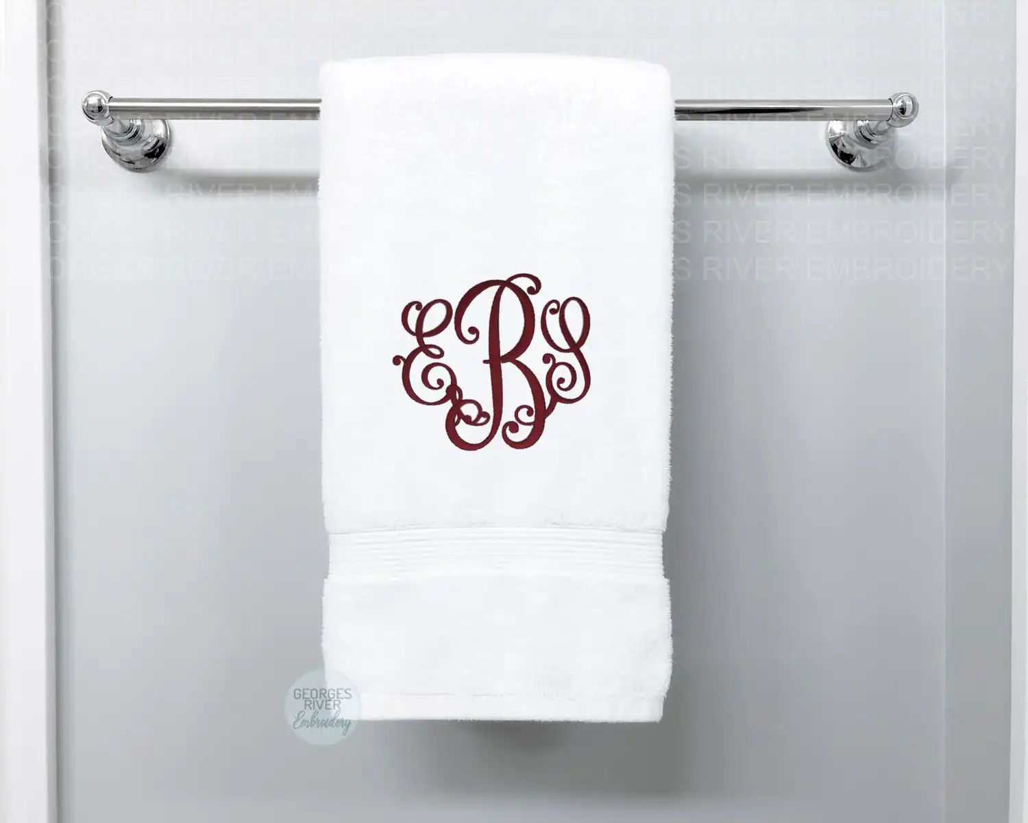 Personalised Monogrammed Bath Towel - Single or Set- 3 Initials - Image 3