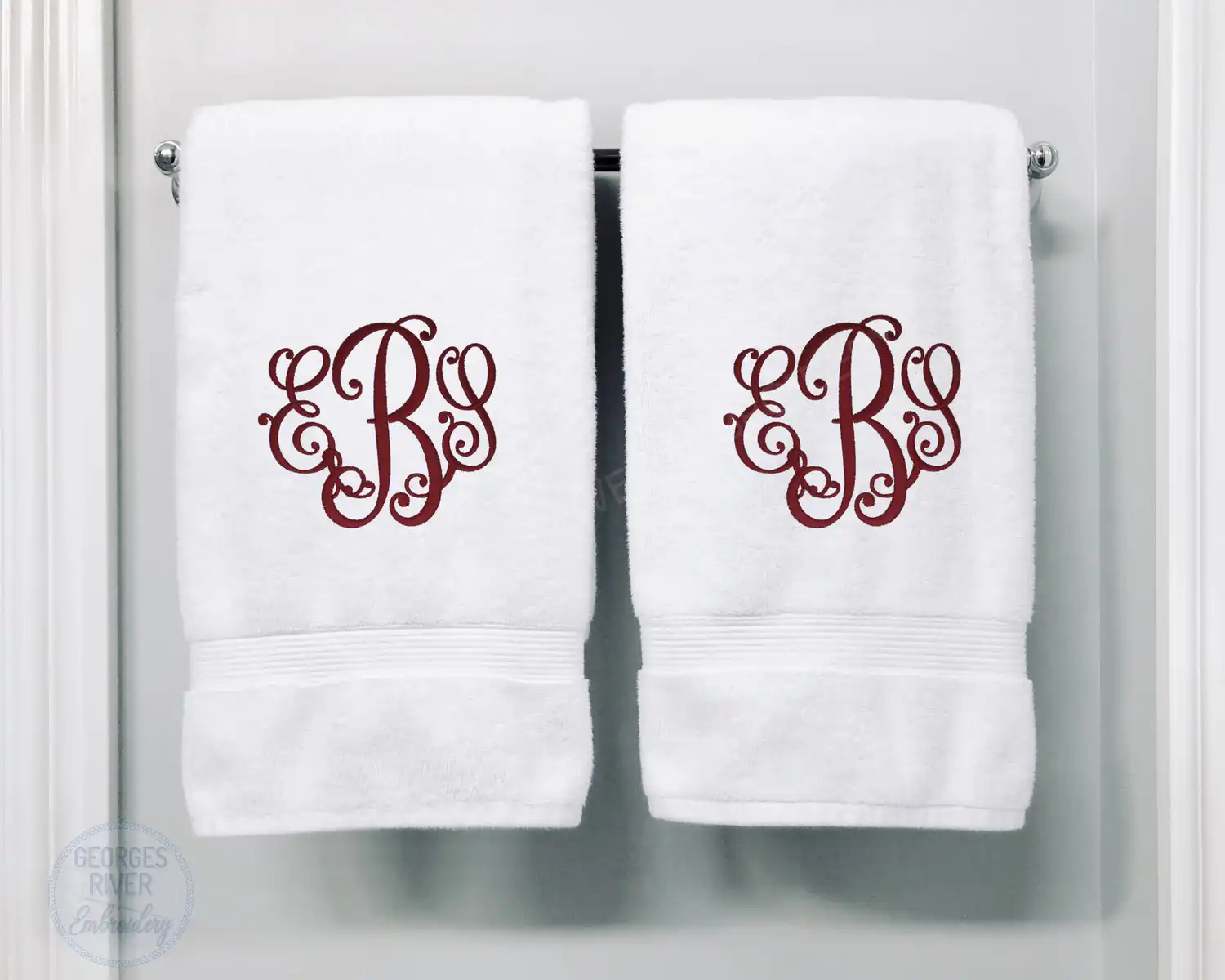 Personalised Monogrammed Bath Towel - Single or Set- 3 Initials