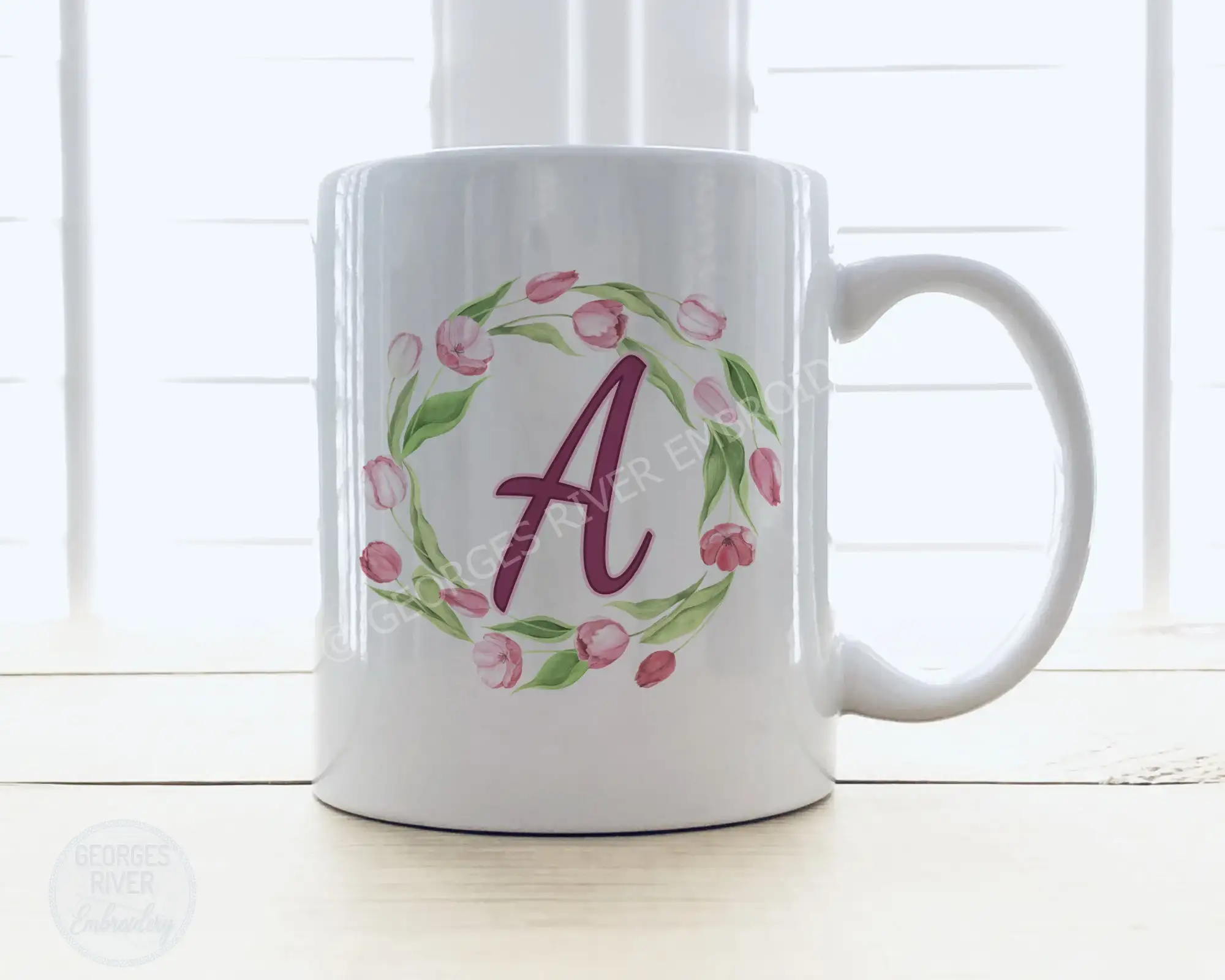 Personalised Mug - Flowers - With Your Name - Image 2