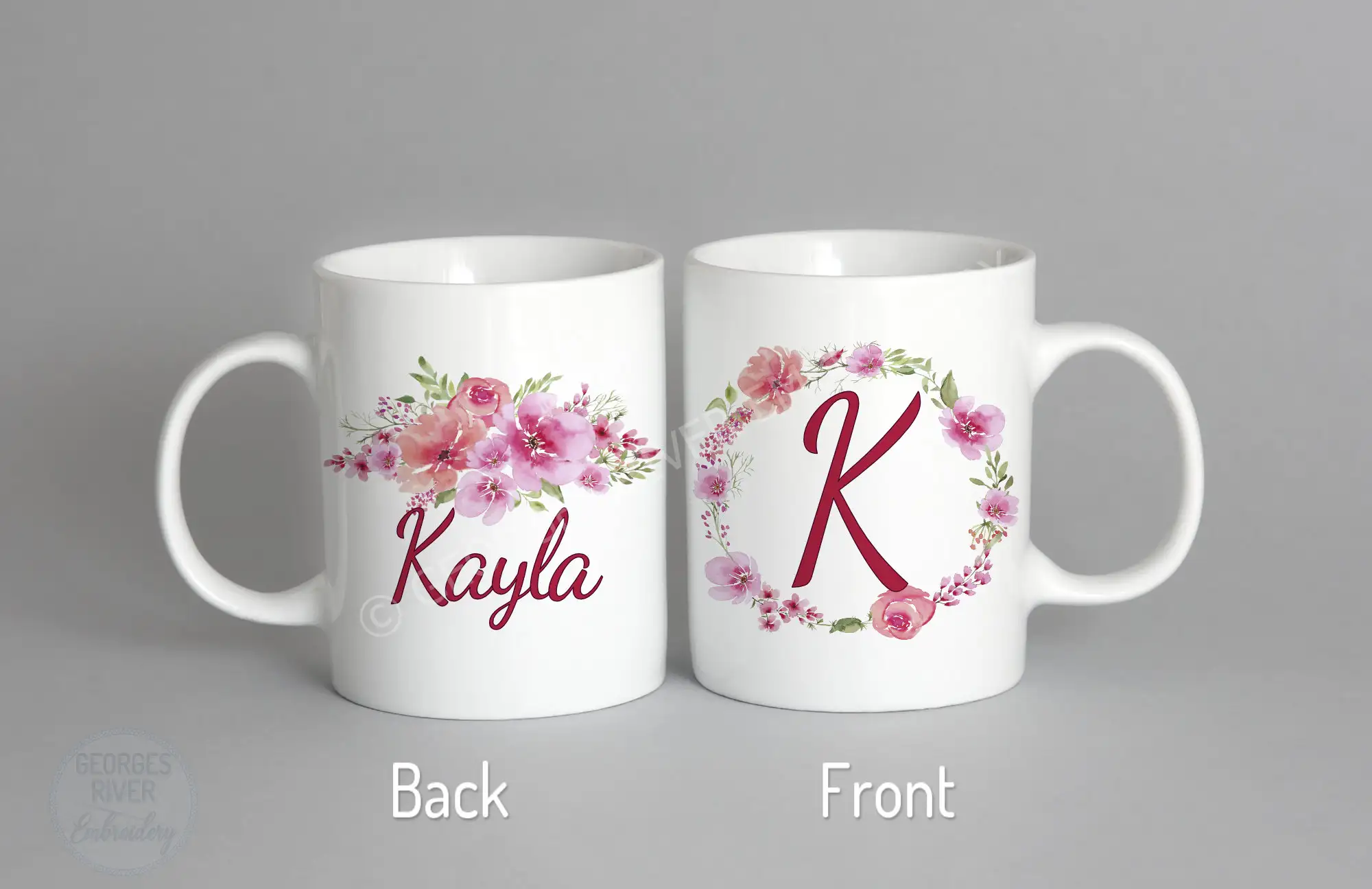 Personalised Mug - Flowers - With Your Name - Image 4
