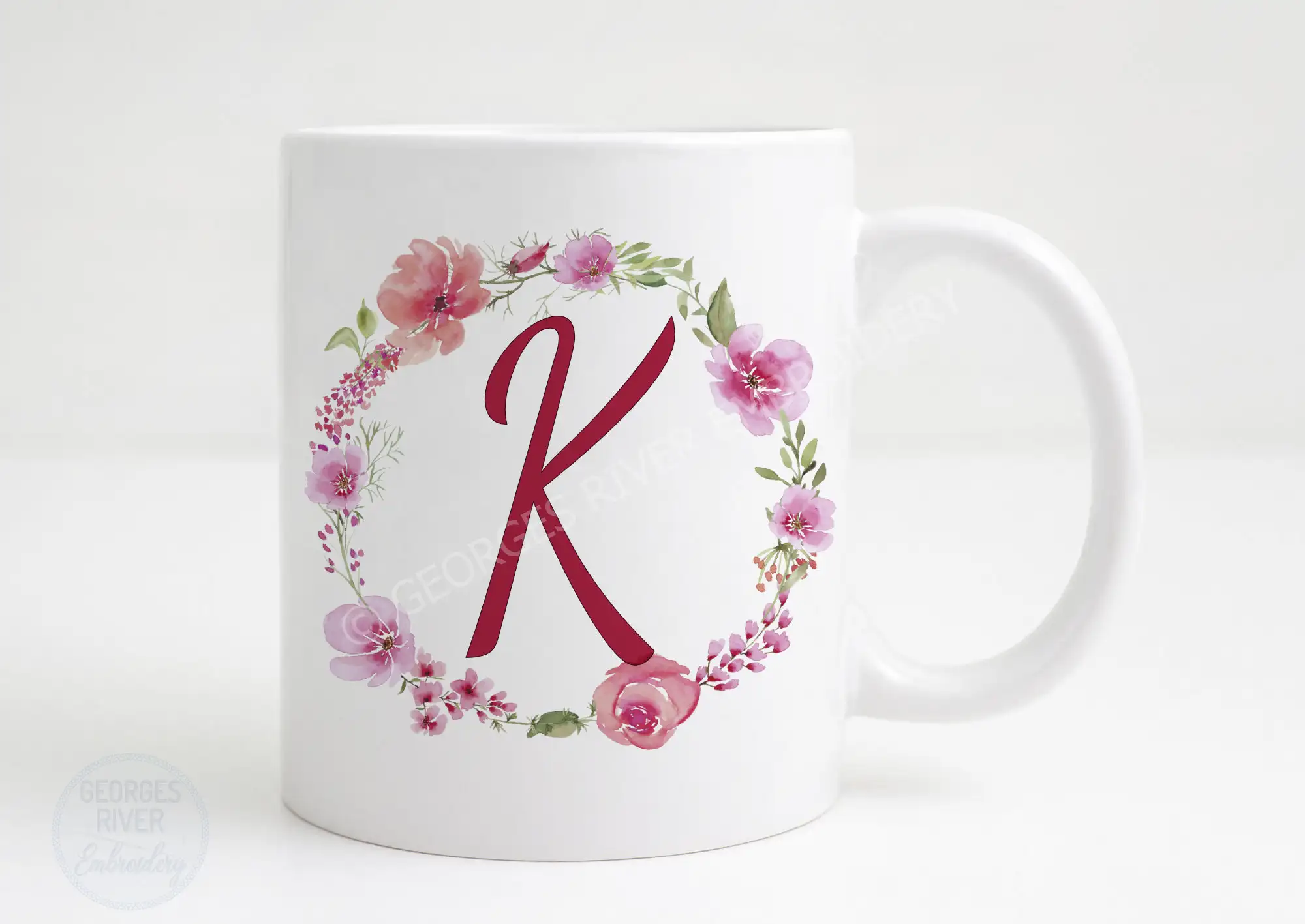 Personalised Mug - Flowers - With Your Name - Image 2