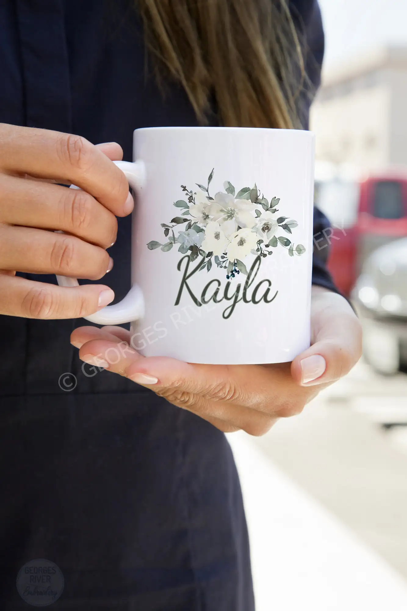 Personalised Mug - Flowers - With Your Name - Image 4