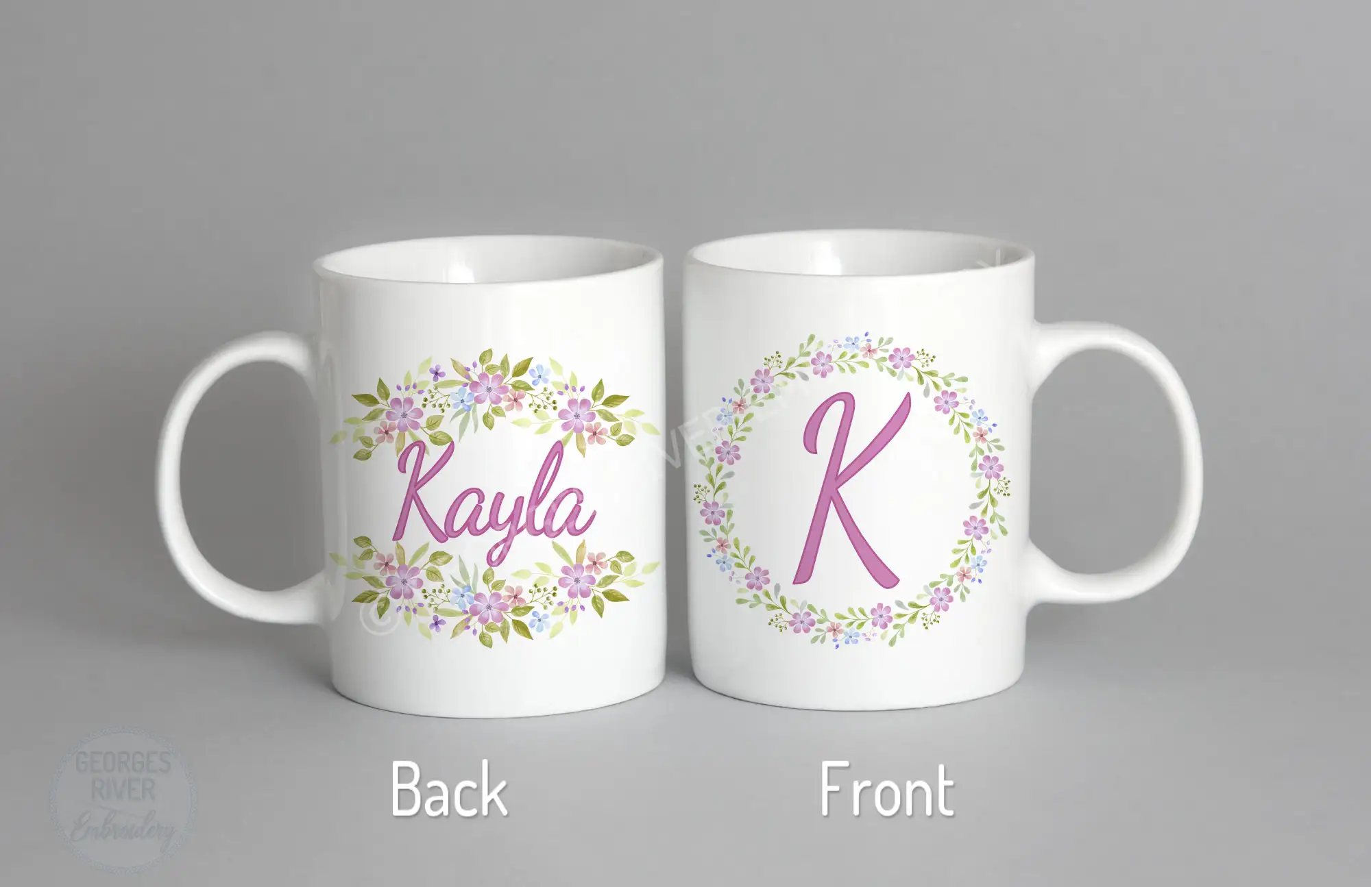 Personalised Mug - Flowers - With Your Name - Image 5