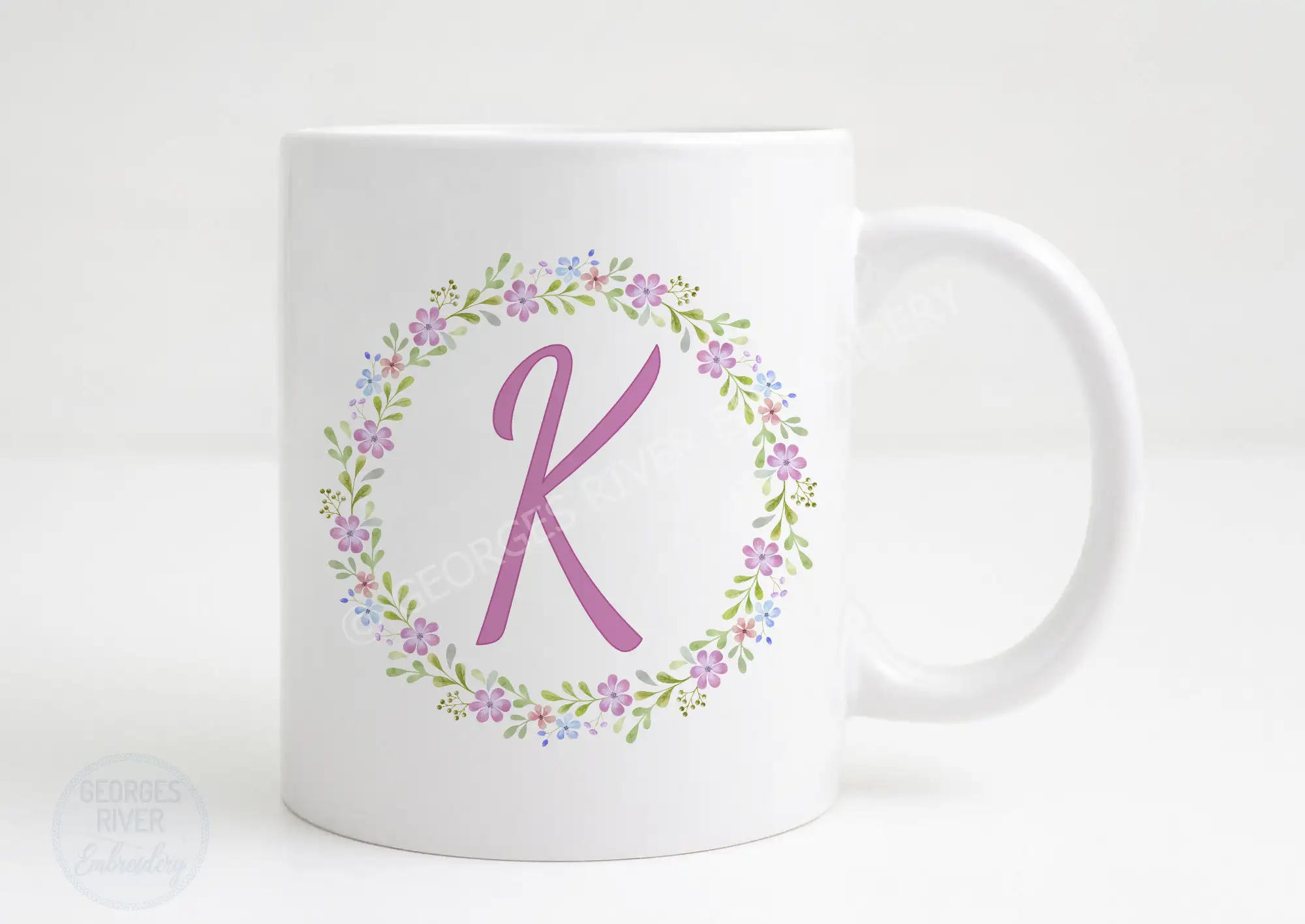 Personalised Mug - Flowers - With Your Name - Image 3