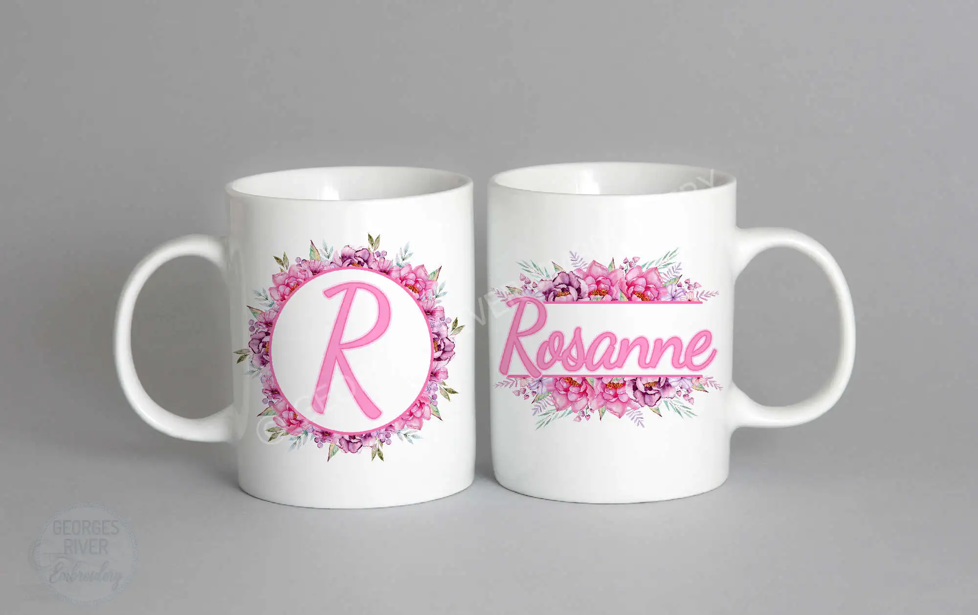 Personalised Mug - Flowers - With Your Name - Image 3