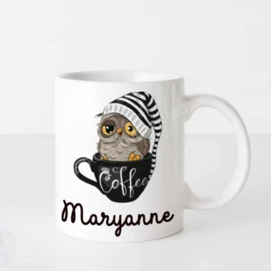 Fun Owl Coffee Mug - Personalised with your name