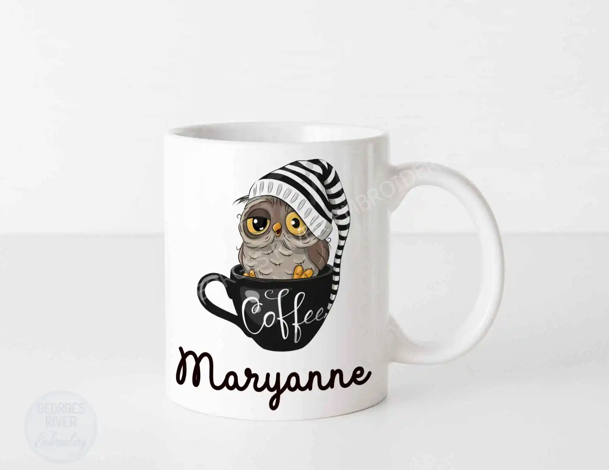 Fun Owl Coffee Mug - Personalised with your name