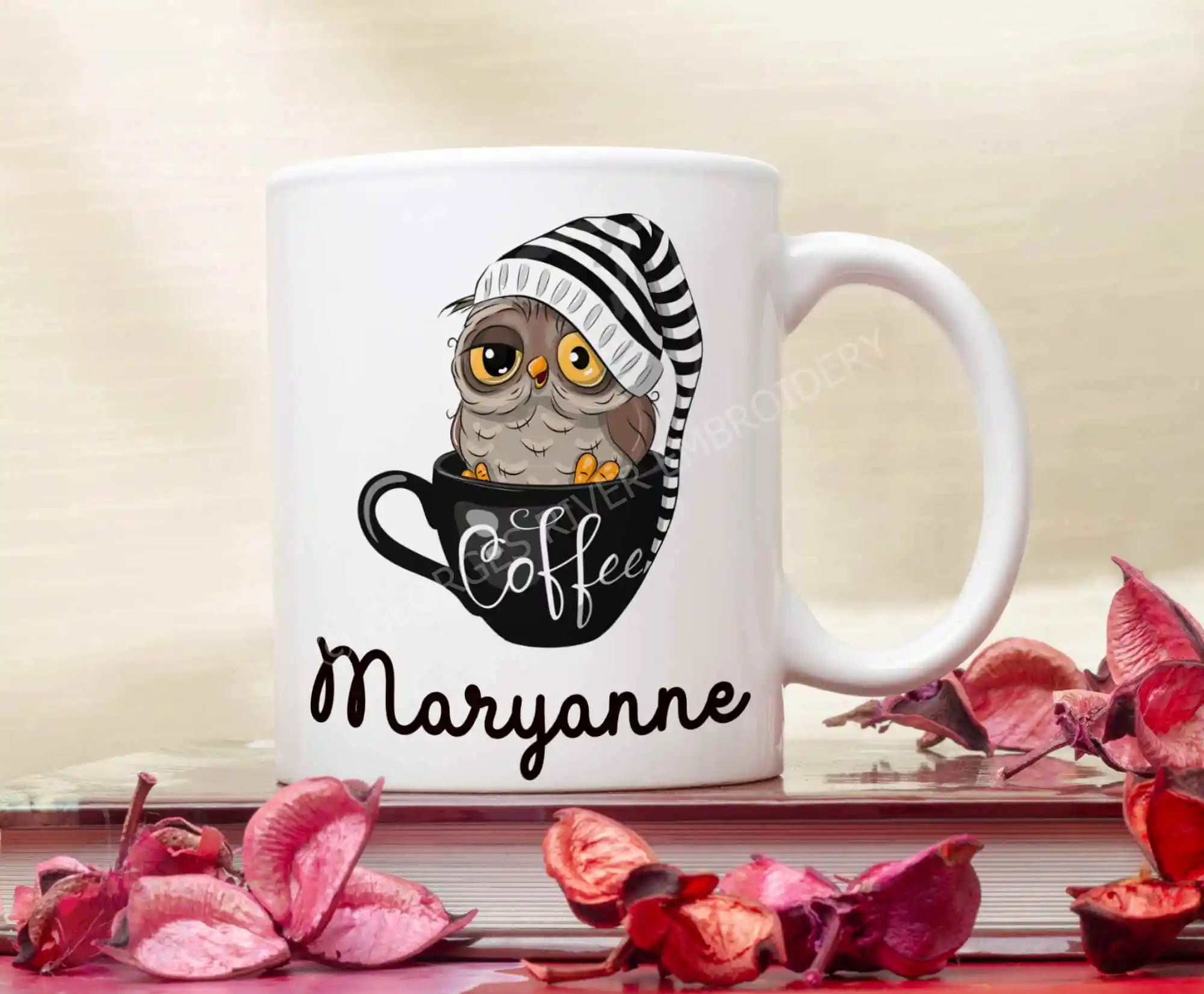 Fun Owl Coffee Mug - Personalised with your name - Image 2