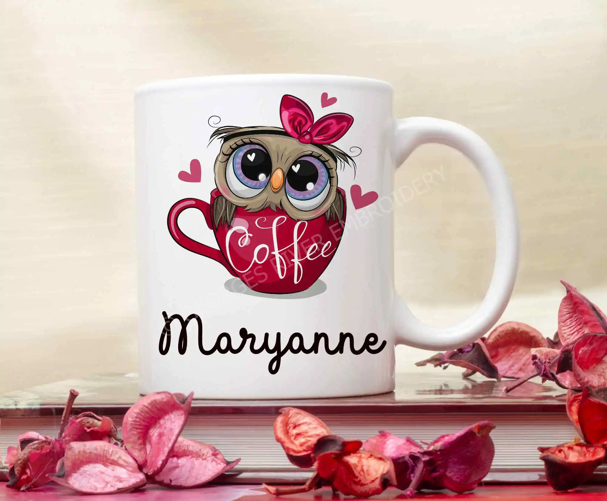 Fun Owl Coffee Mug - Personalised with your name - Image 2