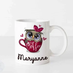 Fun Owl Coffee Mug - Personalised with your name