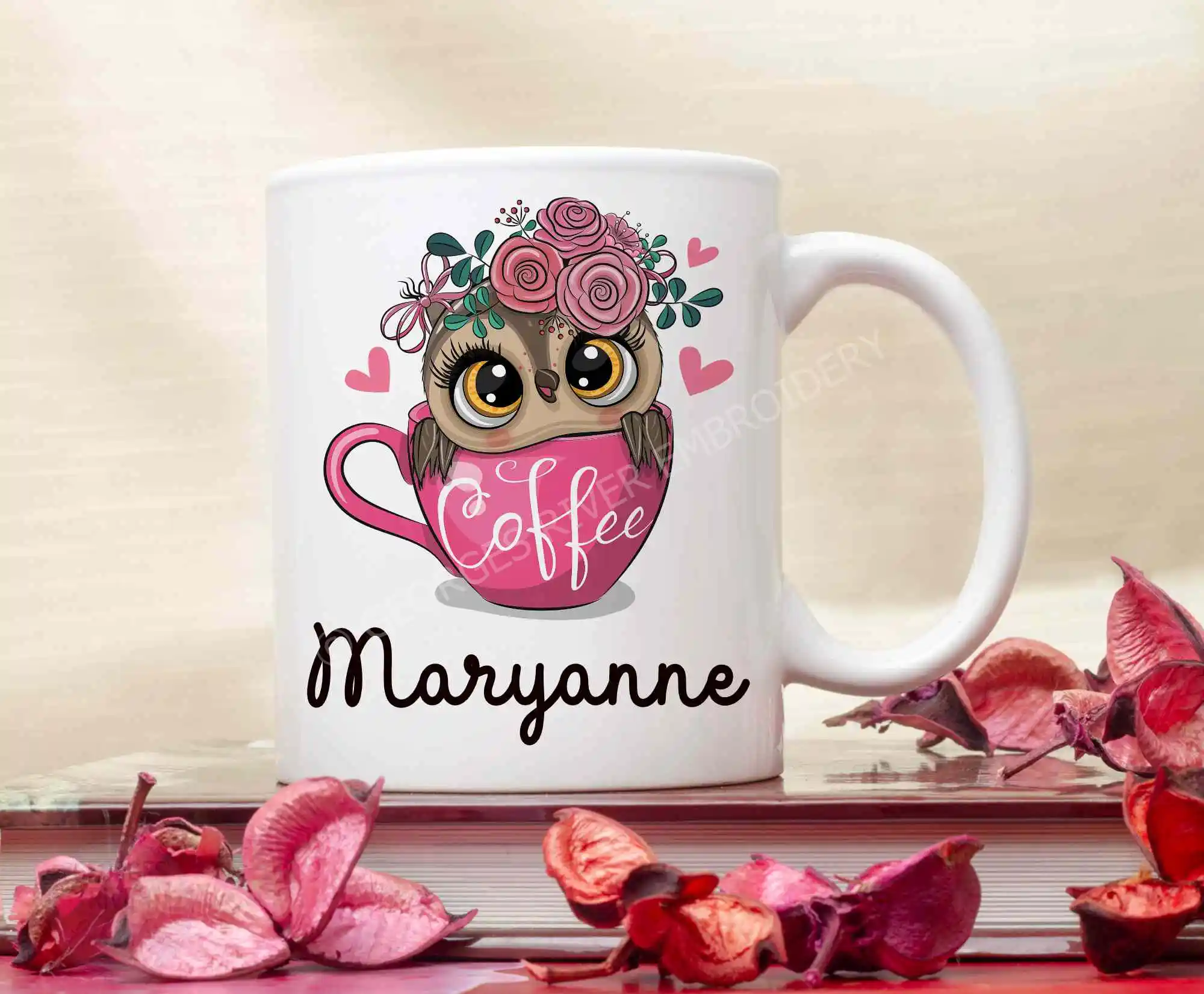 Fun Owl Coffee Mug - Personalised with your name - Image 2