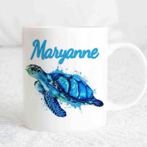Coffee Mug Turtle Design - Personalised with your name