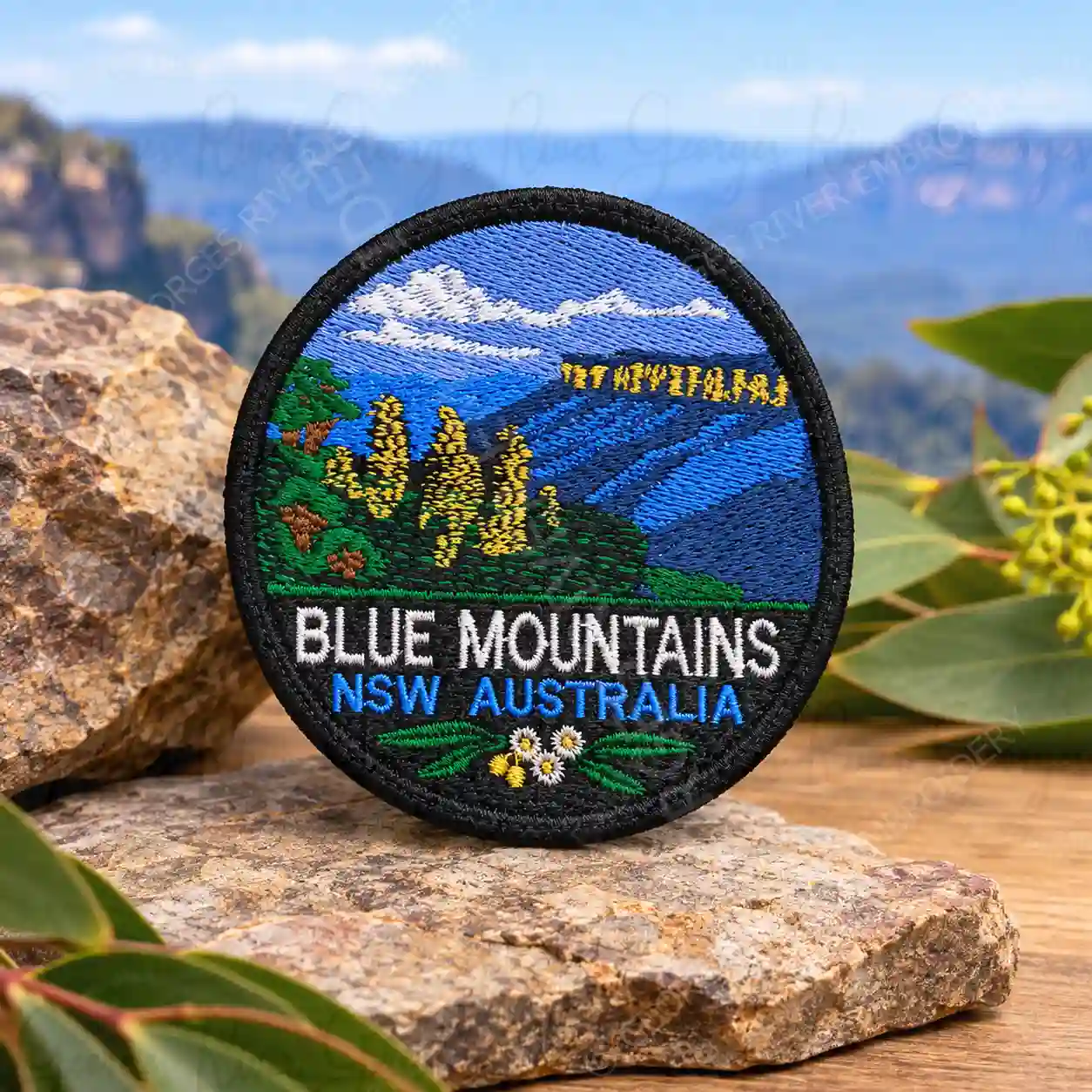 Embroidered Patch - 3 sisters - Blue Mountains NSW Australia - Image 2